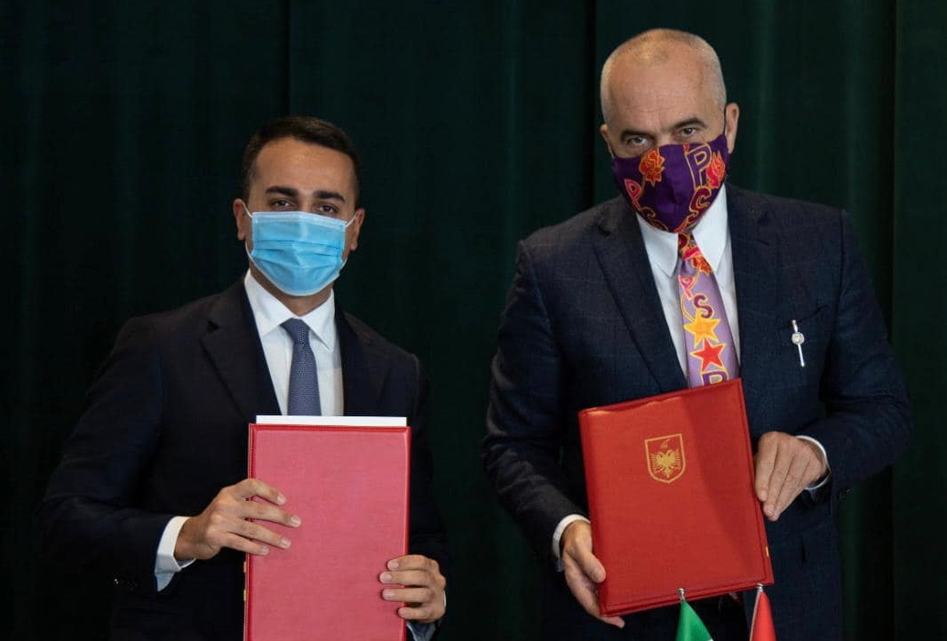 Il Ministro italiano Di Maio e il Primo Ministro albanese Edi Rama