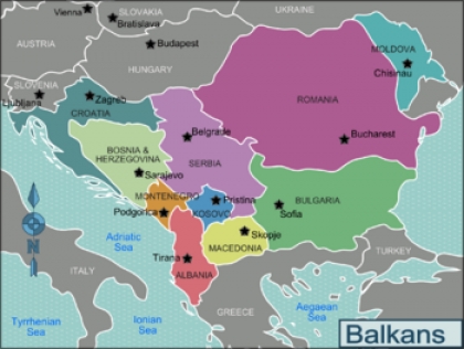 Mappa della Penisola balcanica