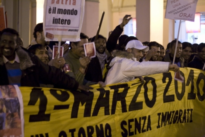 Lo sciopero degli immigrati di Bologna-Foto di Pietro Tarozzi