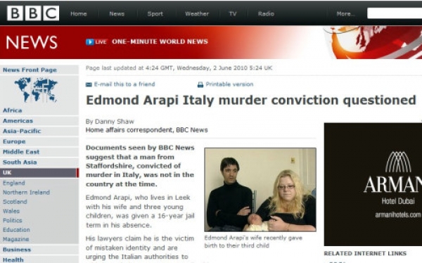 Articolo di BBC su Edmond Arapi